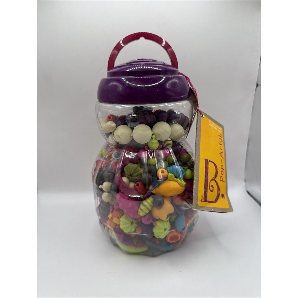 BATTAT B.POP-ARTY BEADS, 500 PCS JAR WITH HANDLE Lot 1